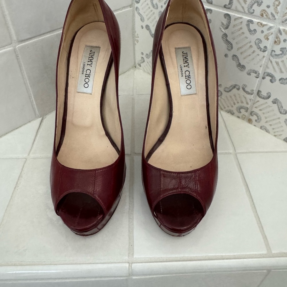 Jimmy Choo Red/Burgundy Pump Heels
